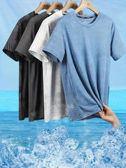 Men's Round Neck Polyester Casual T-shirt (Pack of 4)